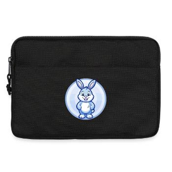 Lapin Bleu Kawaii Dessin Animé Personnage Clipart Animal de compagnie - Sacoche pour ordinateur portable 13 pouces - noir - Devant