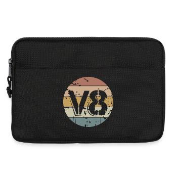 Retro V8 musclecar vintage Auto Symbol Logo - Laptoptasche 13" - Schwarz - Vorne