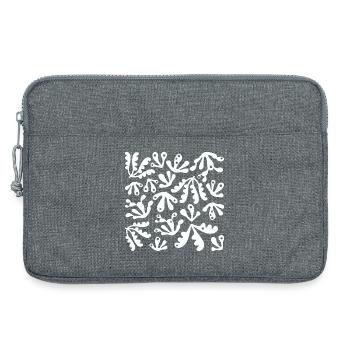Abstrakt Koralle L Weiß - Laptoptasche 13" - Grau meliert - Vorne