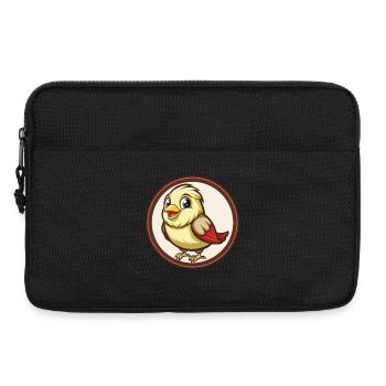 Canari oiseau coloré Kawaii dessin animé Personnage Animal de compagnie - Sacoche pour ordinateur portable 13 pouces - noir - Devant