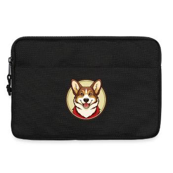 Corgi Dog Colorful Kawaii Cartoon Character Pet - Laptop bag 13" - black - Front