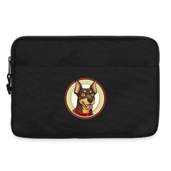 German Pinscher Dog Kawaii Cartoon Character Pet - Laptop bag 13" - black - Front