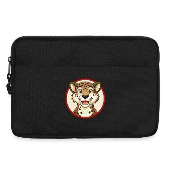 Gepard Bunte Kawaii Cartoon Figur Clipart - Laptoptasche 13" - Schwarz - Vorne
