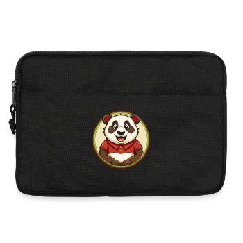 Panda Bunte Kawaii Cartoon Figur Clipart - Laptoptasche 13" - Schwarz - Vorne