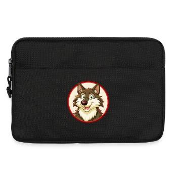 Wolf Bunt Kawaii Cartoon Figur Clipart Haustier - Laptoptasche 13" - Schwarz - Vorne