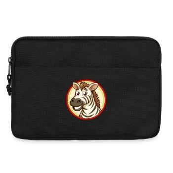 Zebra Bunte Kawaii Cartoon Charakter Clipart - Laptoptasche 13" - Schwarz - Vorne