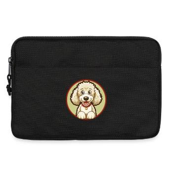 Pudel Hund Bunt Kawaii Cartoon Figur Haustier - Laptoptasche 13" - Schwarz - Vorne