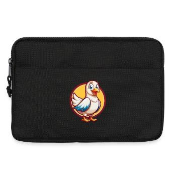 Colombe mignon drôle Kawaii dessin animé Clipart animal de compagnie - Sacoche pour ordinateur portable 13 pouces - noir - Devant