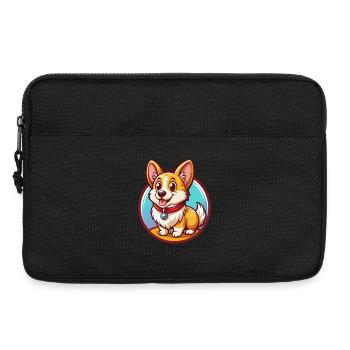Corgi Dog Funny Kawaii Cartoon Clipart Animal Pet - Laptop bag 13" - black - Front