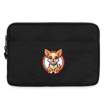 Chihuahua Dog Funny Kawaii Cartoon Clipart Animal - Laptop bag 13" - black - Front