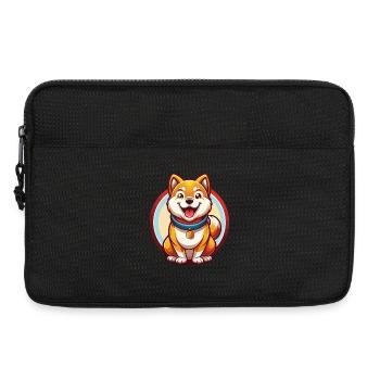 Akita chien drôle Kawaii dessin animé Clipart animal de compagnie - Sacoche pour ordinateur portable 13 pouces - noir - Devant
