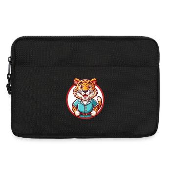Léopard Drôle Kawaii Dessin animé Clipart Animal de compagnie - Sacoche pour ordinateur portable 13 pouces - noir - Devant