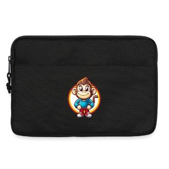 Monkey Funny Kawaii Cartoon Clipart Animal Pet - Laptop bag 13" - black - Front