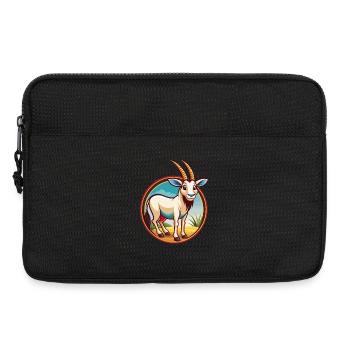 Oryx mignon drôle Kawaii dessin animé Clipart animal de compagnie - Sacoche pour ordinateur portable 13 pouces - noir - Devant