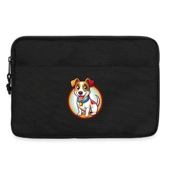 Jack Russell Terrier Chien Drôle Kawaii Dessin Animé Animal de compagnie - Sacoche pour ordinateur portable 13 pouces - noir - Devant