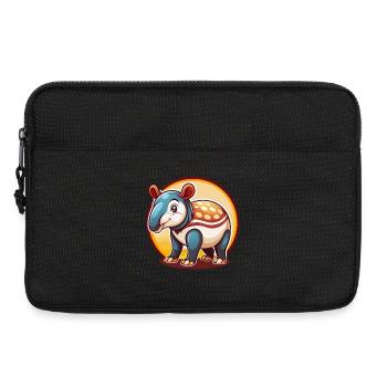Tapir Niedlich Lustig Kawaii Cartoon Clipart Tier Haustier - Laptoptasche 13" - Schwarz - Vorne