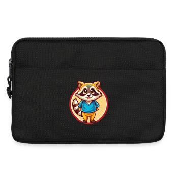 raton laveur drôle Kawaii dessin animé Clipart animal de compagnie - Sacoche pour ordinateur portable 13 pouces - noir - Devant