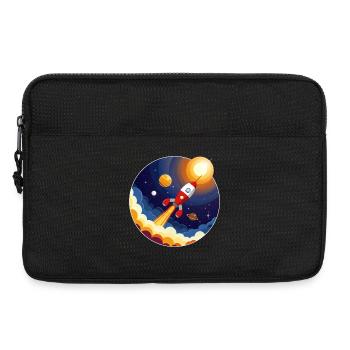 Colorful image of a rocket in space - Laptop bag 13" - black - Front