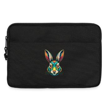 Rabbit Cute Kawaii Cartoon Clipart Animal Face - Laptop bag 13" - black - Front