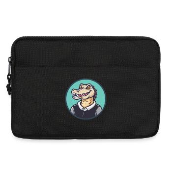 Crocodile Kawaii Cartoon Character Animal Pet Face - Laptop bag 13" - black - Front
