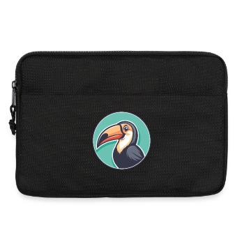 Toucan Kawaii Dessin animé Personnage Animal Animal Visage - Sacoche pour ordinateur portable 13 pouces - noir - Devant