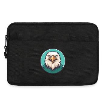 Eagle Kawaii Cartoon Character Animal Pet Face - Laptop bag 13" - black - Front