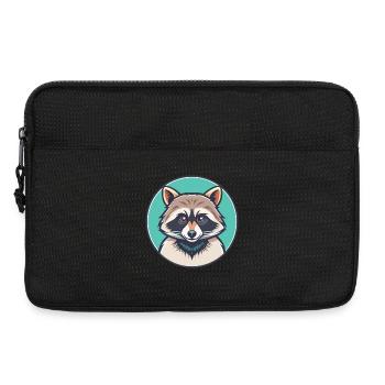 raton laveur Kawaii dessin animé personnage animal visage d’animal de compagnie - Sacoche pour ordinateur portable 13 pouces - noir - Devant