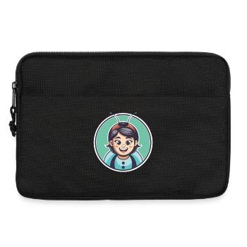 Ladybug Kawaii Cartoon Character Animal Pet Face - Laptop bag 13" - black - Front