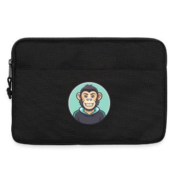 Monkey Kawaii Cartoon Character Animal Pet Face - Laptop bag 13" - black - Front