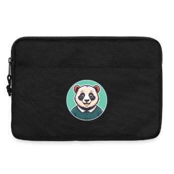 Panda Kawaii Cartoon Figur Tier Haustier Gesicht - Laptoptasche 13" - Schwarz - Vorne