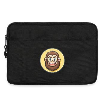 BigFoot Kawaii Dessin animé Personnage Animal Animal Visage - Sacoche pour ordinateur portable 13 pouces - noir - Devant