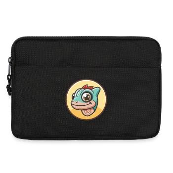 Chameleon Kawaii Cartoon Character Animal Pet Face - Laptop bag 13" - black - Front