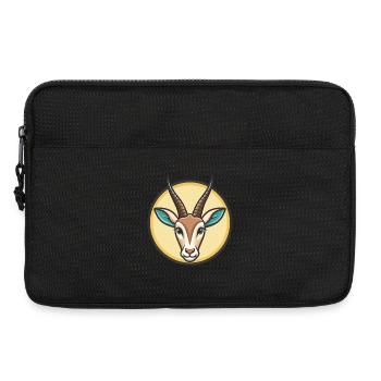 Oryx Kawaii Dessin animé Personnage Animal Animal Visage - Sacoche pour ordinateur portable 13 pouces - noir - Devant