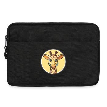 Girafe Kawaii Dessin animé Personnage Animal Visage D’animal - Sacoche pour ordinateur portable 13 pouces - noir - Devant