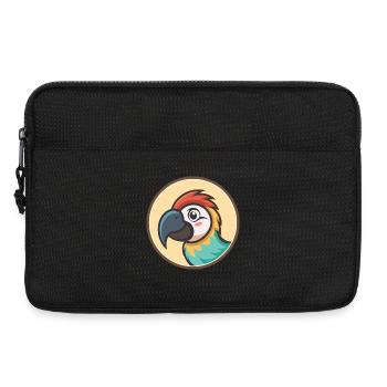 Perroquet Kawaii Dessin animé Personnage Animal Animal Visage - Sacoche pour ordinateur portable 13 pouces - noir - Devant