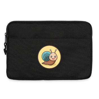 Schnecke Kawaii Cartoon Figur Tier Haustier Gesicht - Laptoptasche 13" - Schwarz - Vorne