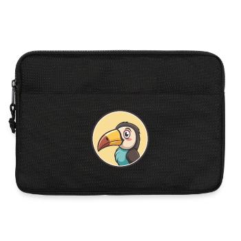 Toucan Kawaii Dessin animé Personnage Animal Animal Visage - Sacoche pour ordinateur portable 13 pouces - noir - Devant
