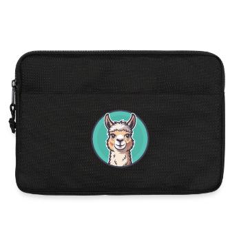 Alpaga Kawaii Dessin animé Personnage Animal Visage D’animal - Sacoche pour ordinateur portable 13 pouces - noir - Devant