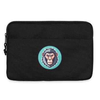Baboon Kawaii Cartoon Character Animal Pet Face - Laptop bag 13" - black - Front