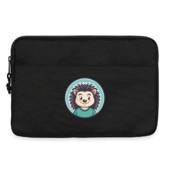 hérisson kawaii dessin animé personnage animal visage d’animal de compagnie - Sacoche pour ordinateur portable 13 pouces - noir - Devant
