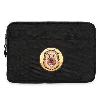 Briard Dog Breed Cartoon Kawaii Clipart Animal Pet - Laptop bag 13" - black - Front
