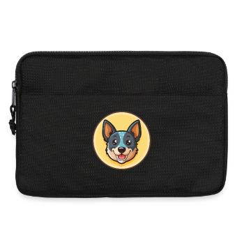 Blue Heeler Dog Breed Funny Cartoon Kawaii Clipart - Laptop bag 13" - black - Front