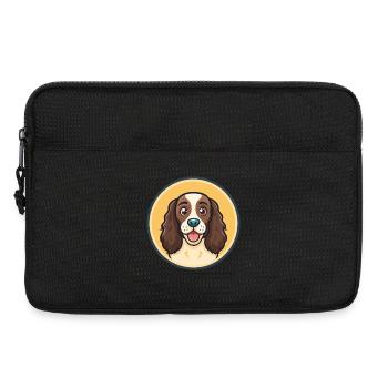 Épagneul Français Chien Race Dessin animé Kawaii Clipart - Sacoche pour ordinateur portable 13 pouces - noir - Devant