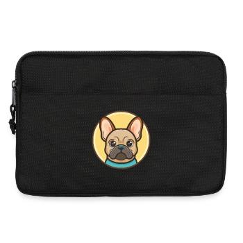 Bouledogue Français Chien Race Dessin animé Kawaii Clipart - Sacoche pour ordinateur portable 13 pouces - noir - Devant