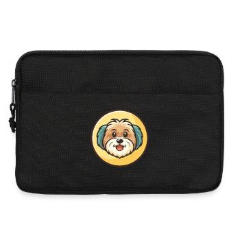 Havanese Dog Breed Colorful Cartoon Kawaii Clipart - Laptop bag 13" - black - Front