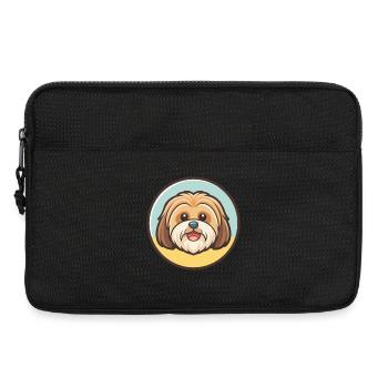 Lhasa Apso Hund Rasse Cartoon Kawaii Clipart Tier - Laptoptasche 13" - Schwarz - Vorne