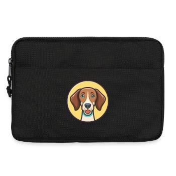 Chien courant à poil court d’Istrie Race de chien dessin animé Kawaii - Sacoche pour ordinateur portable 13 pouces - noir - Devant