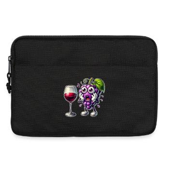 Funny wine grape design - Laptop bag 13" - black - Front