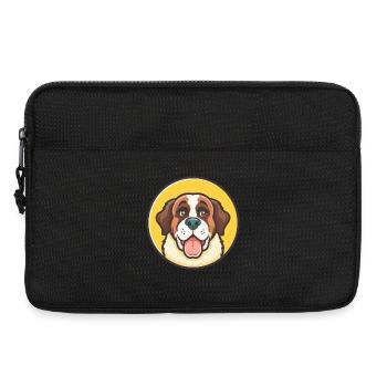 Saint Bernard Chien Race Dessin Animé Kawaii Clipart Animal de compagnie - Sacoche pour ordinateur portable 13 pouces - noir - Devant