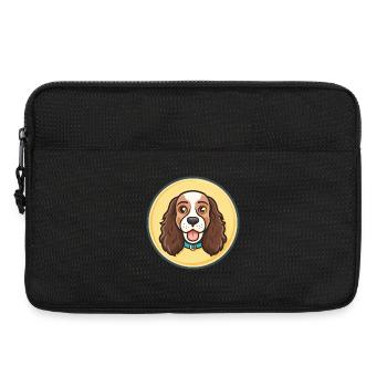 Épagneul Russe Chien Race Dessin Animé Kawaii Clipart - Sacoche pour ordinateur portable 13 pouces - noir - Devant
